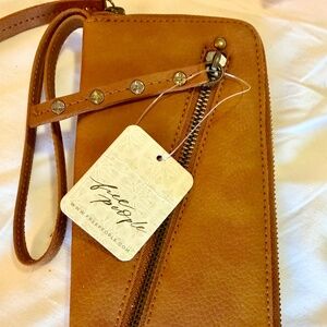 Free People Tan Wristlet Wallet – Stylish & Functional